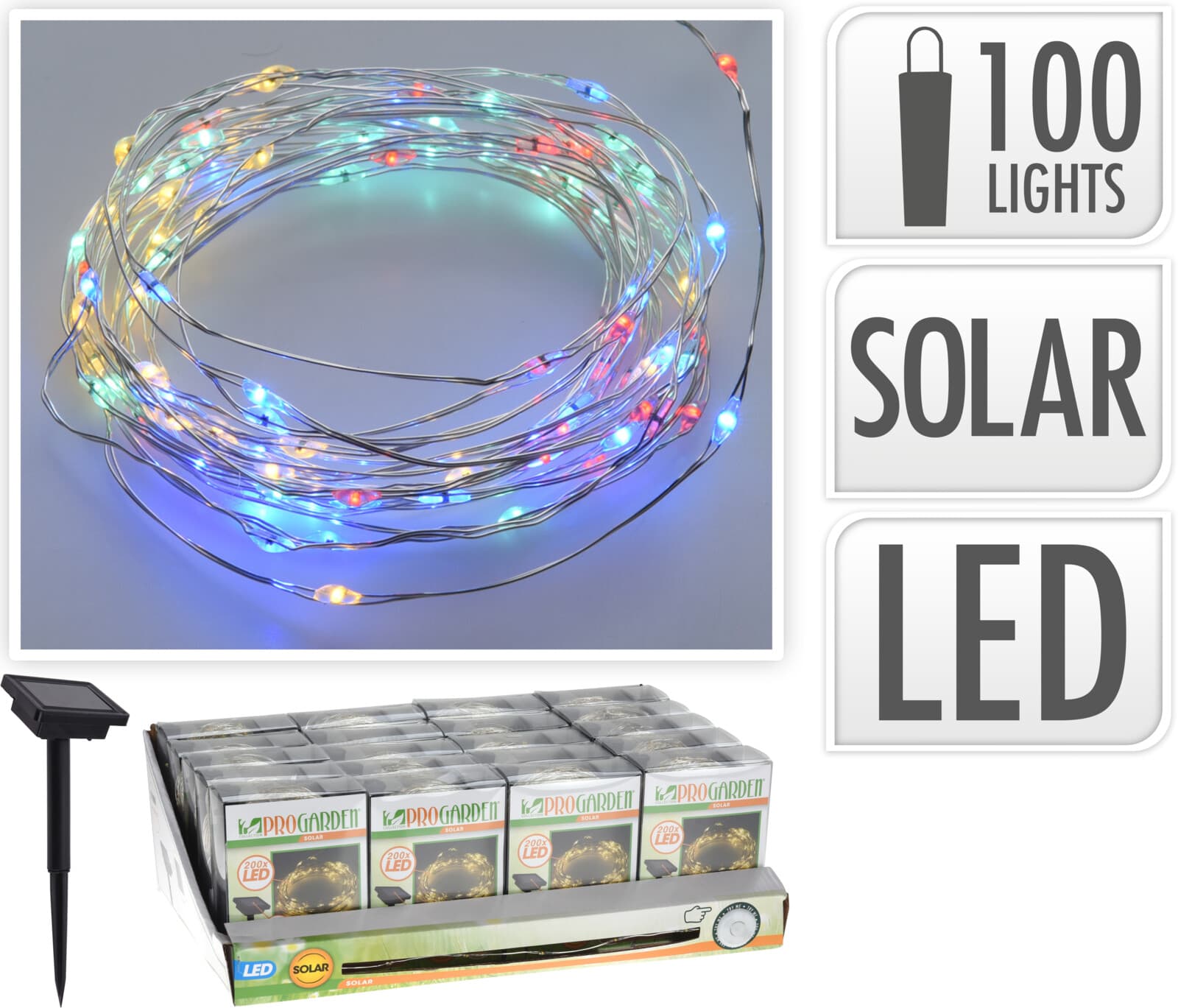 Соларна приказна верига с цветни LED лампи CZ6500710