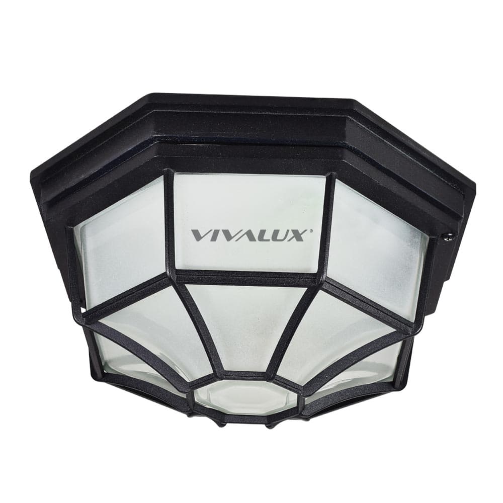 Влагозащитена плафониера Vivalux Berlin 1xE27 BK 60W черна
