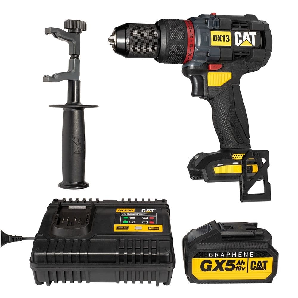 Акумулаторна безчеткова бормашина CAT DX13 18V Li-ion 1х5Ah