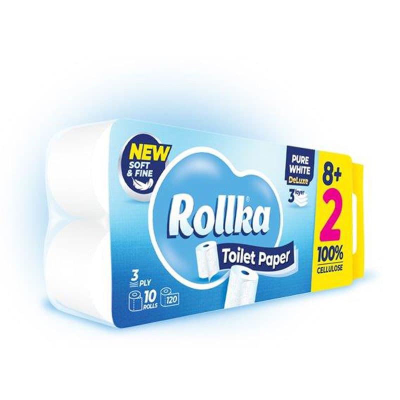 Тоалетна хартия Rollka бяла 10 броя