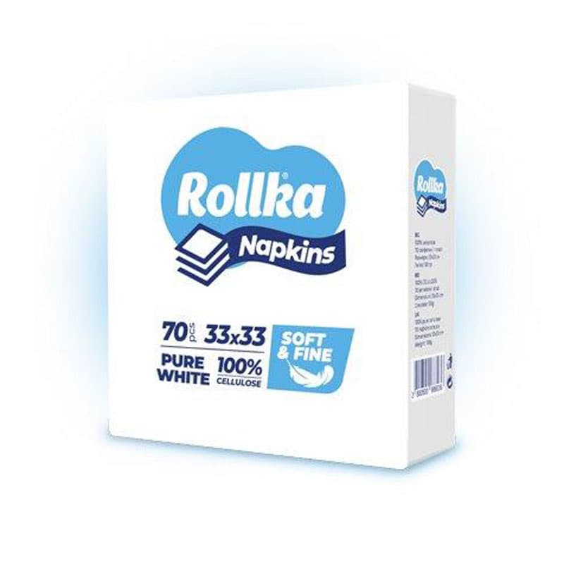 Салфетки Rollka бели 33x33см