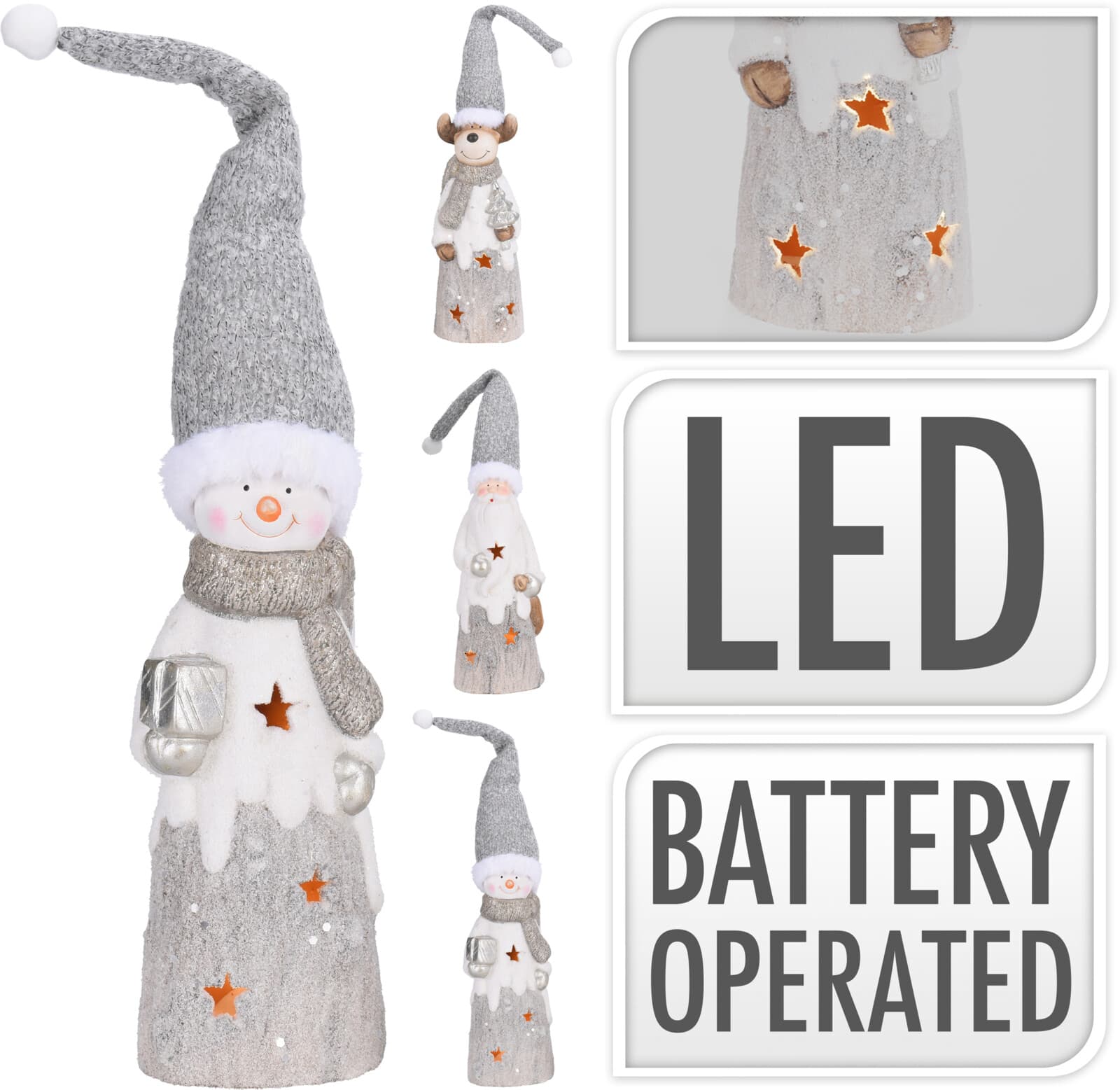 Светеща коледна LED фигура 39см