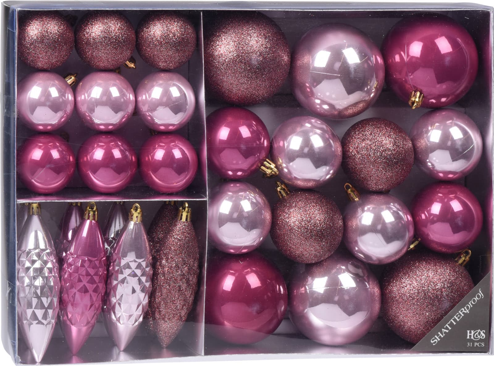 Комплект коледнa украса Pink 31 броя
