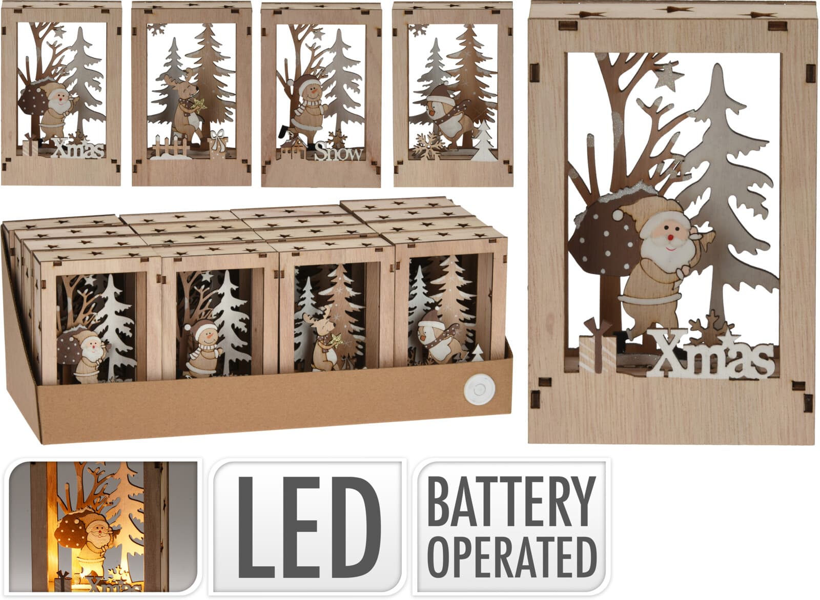 Коледна светеща LED декорация 14см