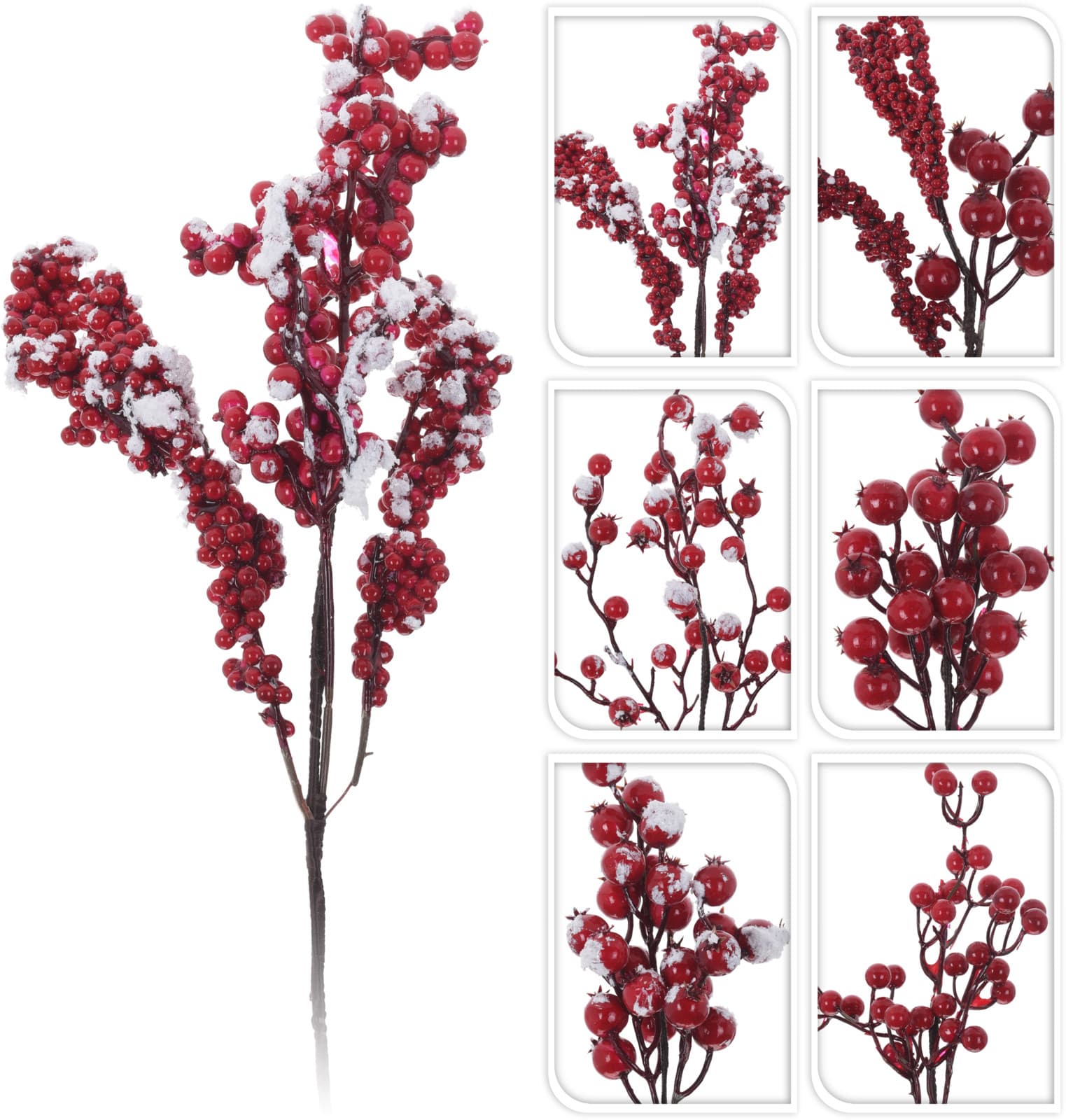 Коледно клонче 37см Red berries