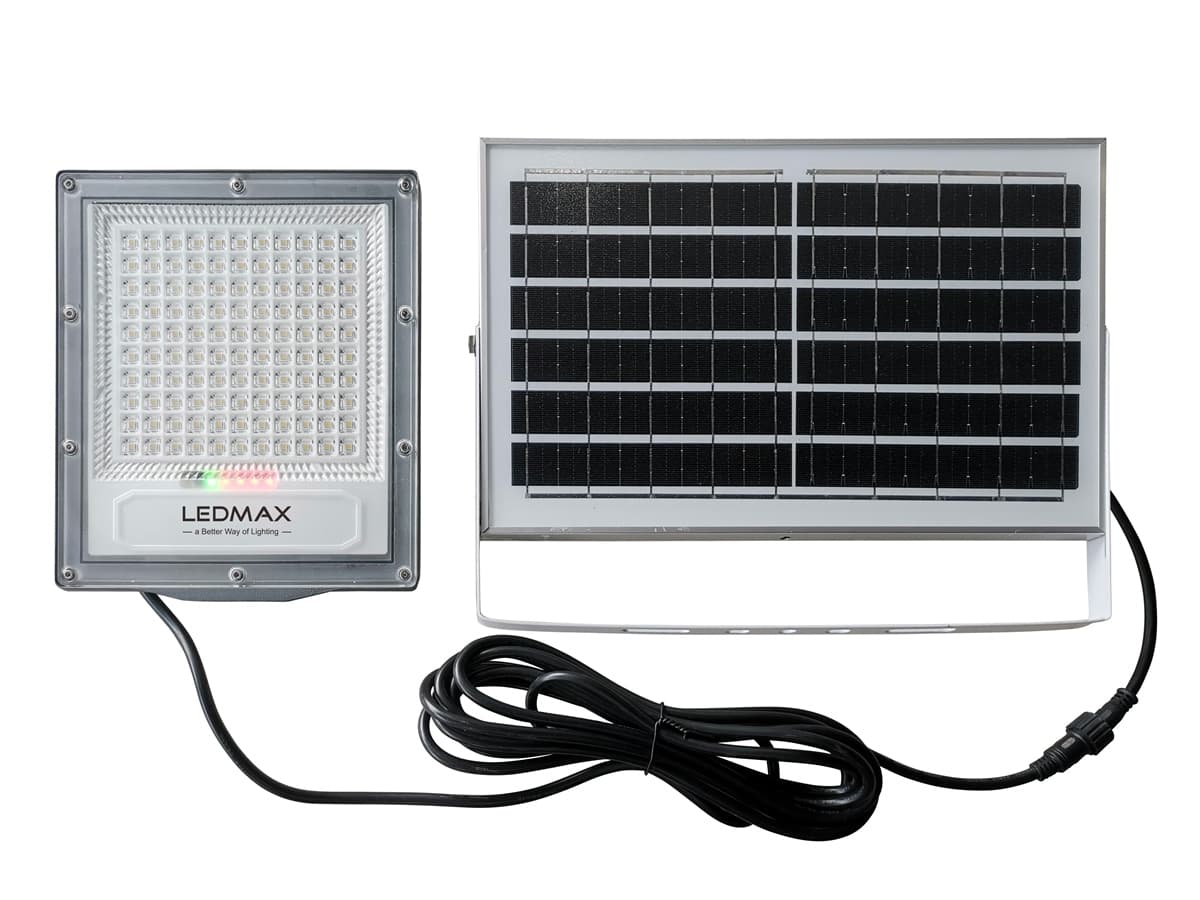 LED соларен прожектор 100W с панел 10W и дистанционно LEDMax IP66