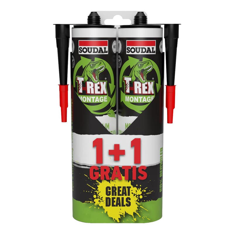 Монтажно лепило за леки материали Soudal T Rex Green 1+1