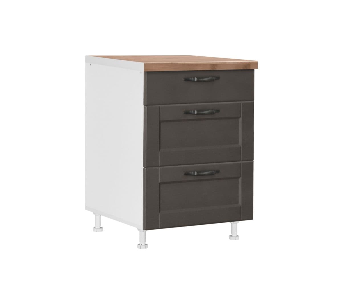 Долен шкаф с три чекмеджета Matis D603FB Contempo сив