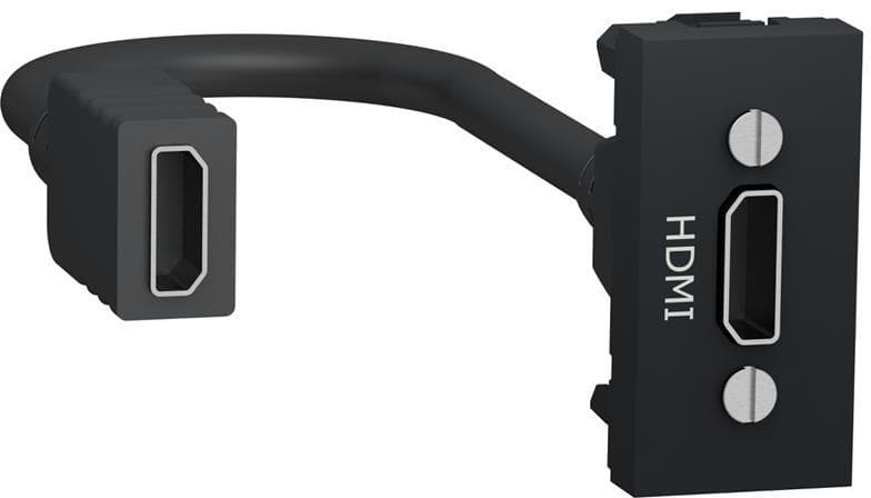 Розетка HDMI с кабел 15см 1 модул Schneider Unica антрацит 