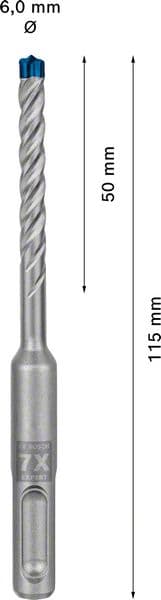 Свредло SDS plus 7X Bosch Expert ø6х50х115мм