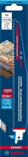 Нож за саблен трион за дърво и метал Bosch S1167XHM Tough Metal Embedded Wood 225мм 