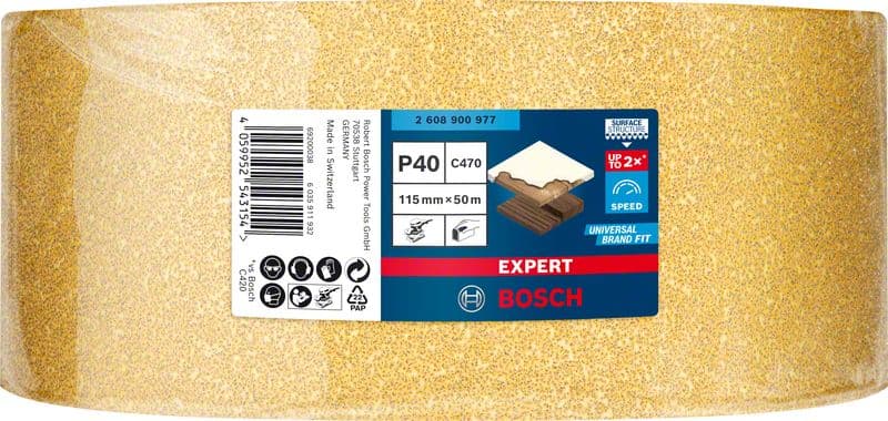 Шкурка на руло за дърво и боя Bosch Expert P40 / 115мм 