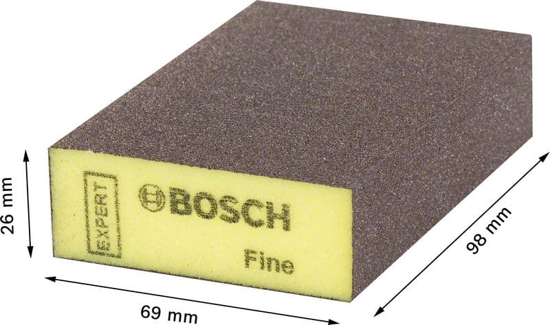 Фина шлайф гъба за дърво и боя Bosch Best for Flat & Edge 69x98x26мм