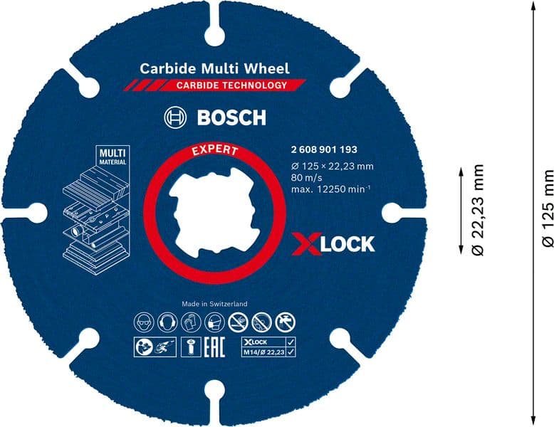 Диск за ъглошлайф за дърво и пластмаса Bosch Expert X-Lock ø125х22,23мм