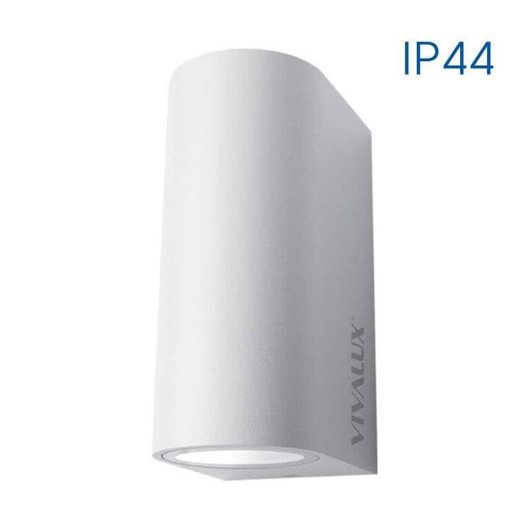 Фасаден двоен аплик Porto/R 2xGU10 WH IP44 кръгъл бял 