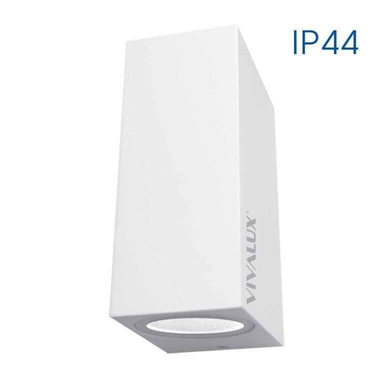Фасаден двоен аплик Porto/SQ 2xGU10 WH IP44 квадратен бял 