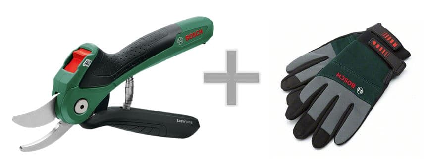 Акумулаторна ножица Bosch EasyPrune 3,6V + градински ръкавици