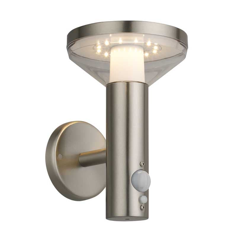 Соларна LED градинска стенна лампа със сензор UP SS-Brushed Aluminium 3.7V