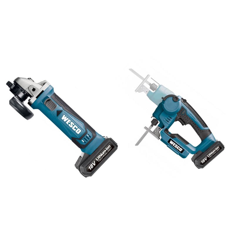Акумулаторен ъглошлайф Wesco WS2941 + Акумулаторен прободен трион Wesco WS2979