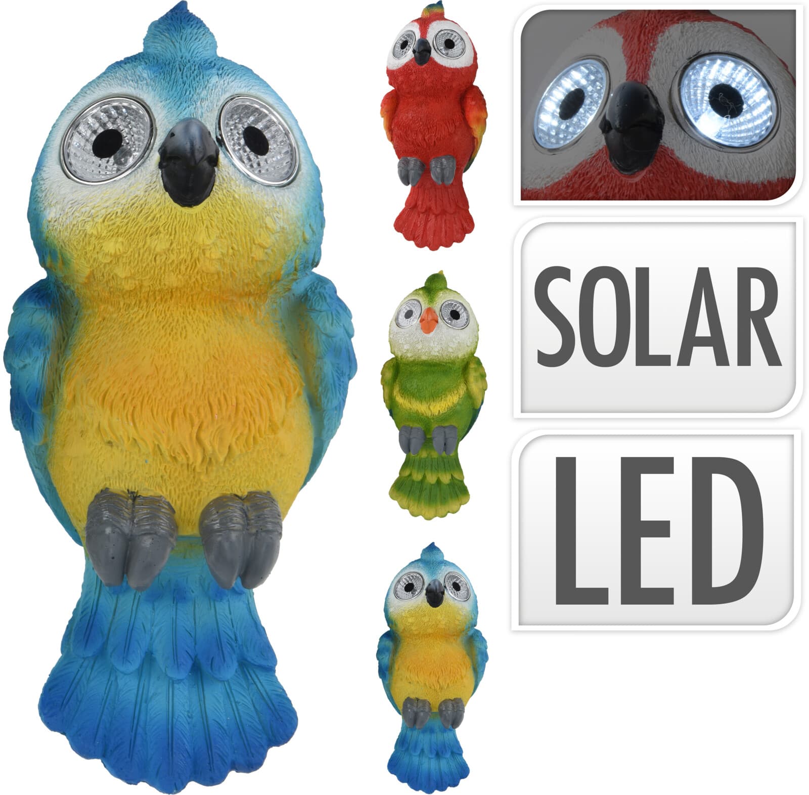 Соларна LED фигура Папагал Polystone 795201290 / 85х75х195мм
