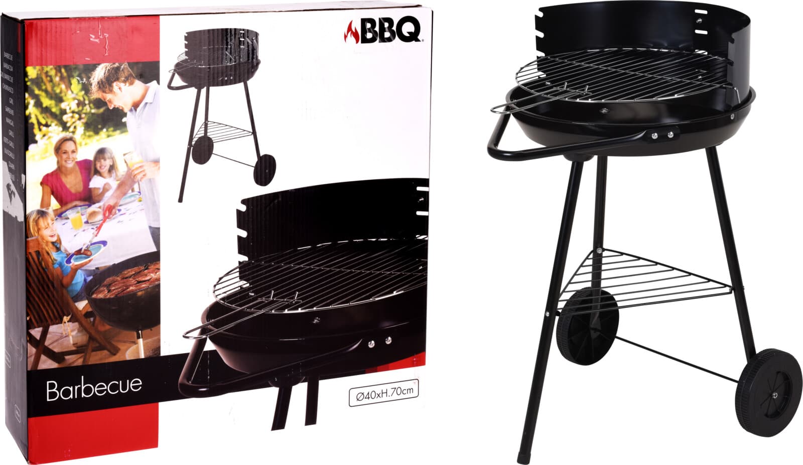 Барбекю на дървени въглища BBQ полуотворено ø40x45xh70см