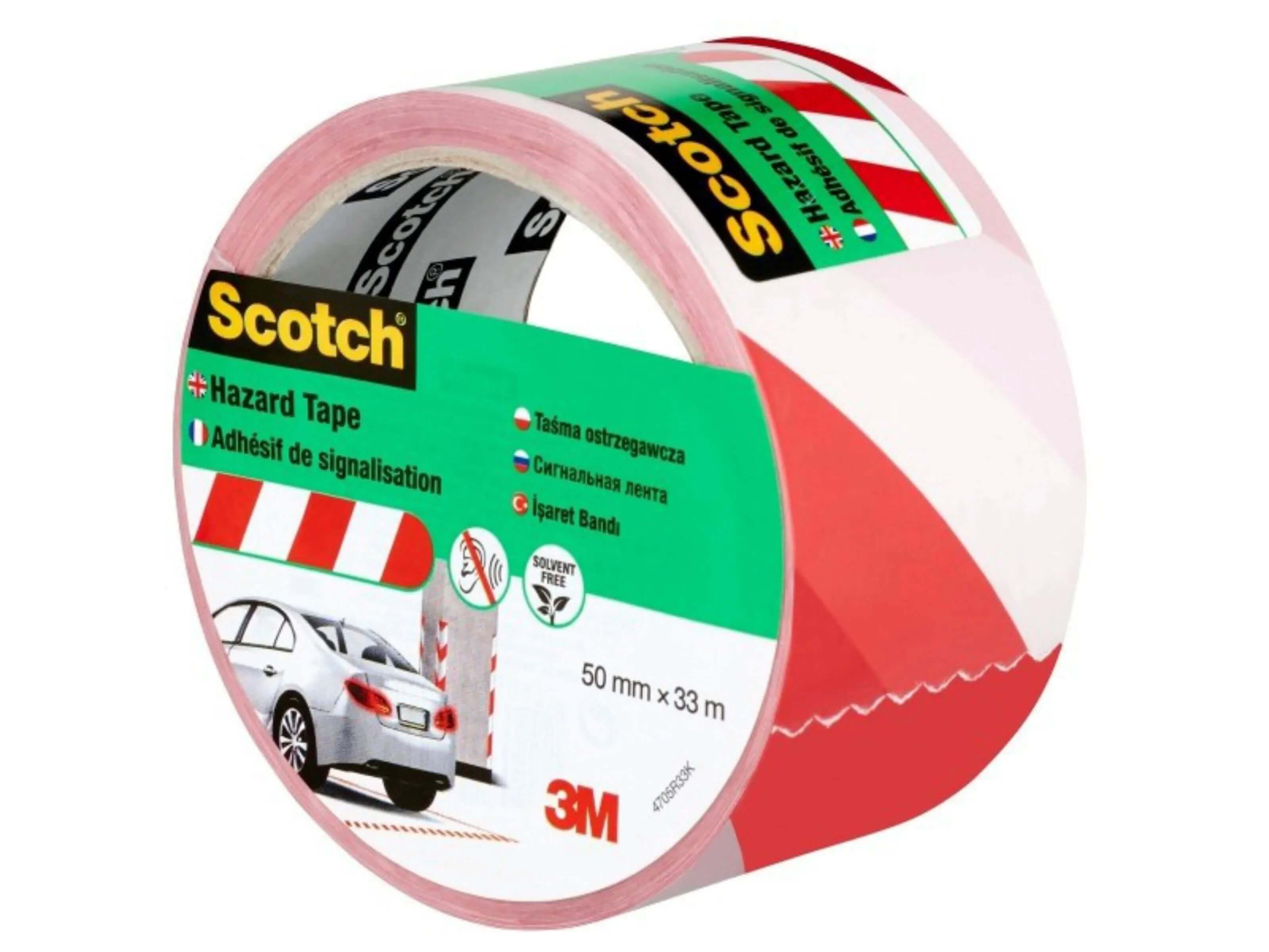 Маркираща лента 3M Scotch 30м/50мм червено-бяла