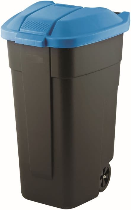 Контейнер за отпадъци с колела Curver 56x52x88 см 110 л Черен/Син 