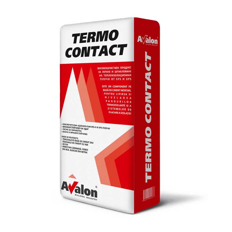 Лепило / шпакловка за топлоизолация с EPS, XPS и вата Termo Contact 25кг