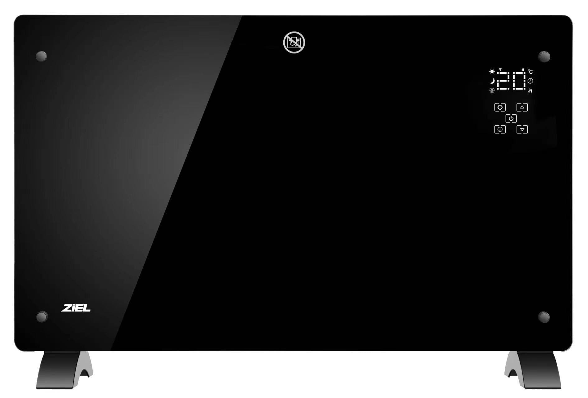 Конвектор със стъклен панел Ziel GPH-20EAB 2000 W черeн WiFi 