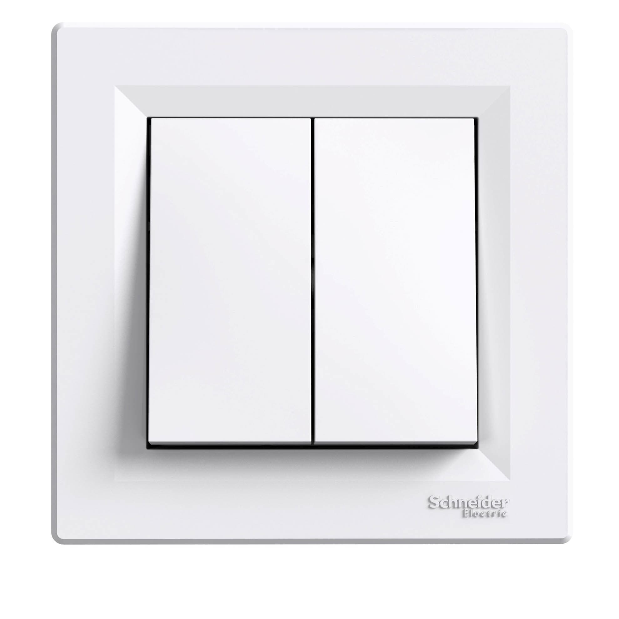 Двоен девиаторен ключ Schneider Asfora EPH0600121 бял 
