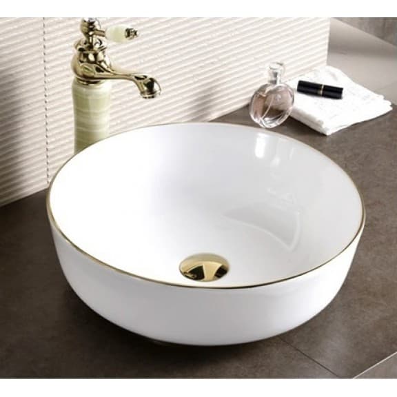 Порцеланов умивалник Inter Ceramic 875 златен кант