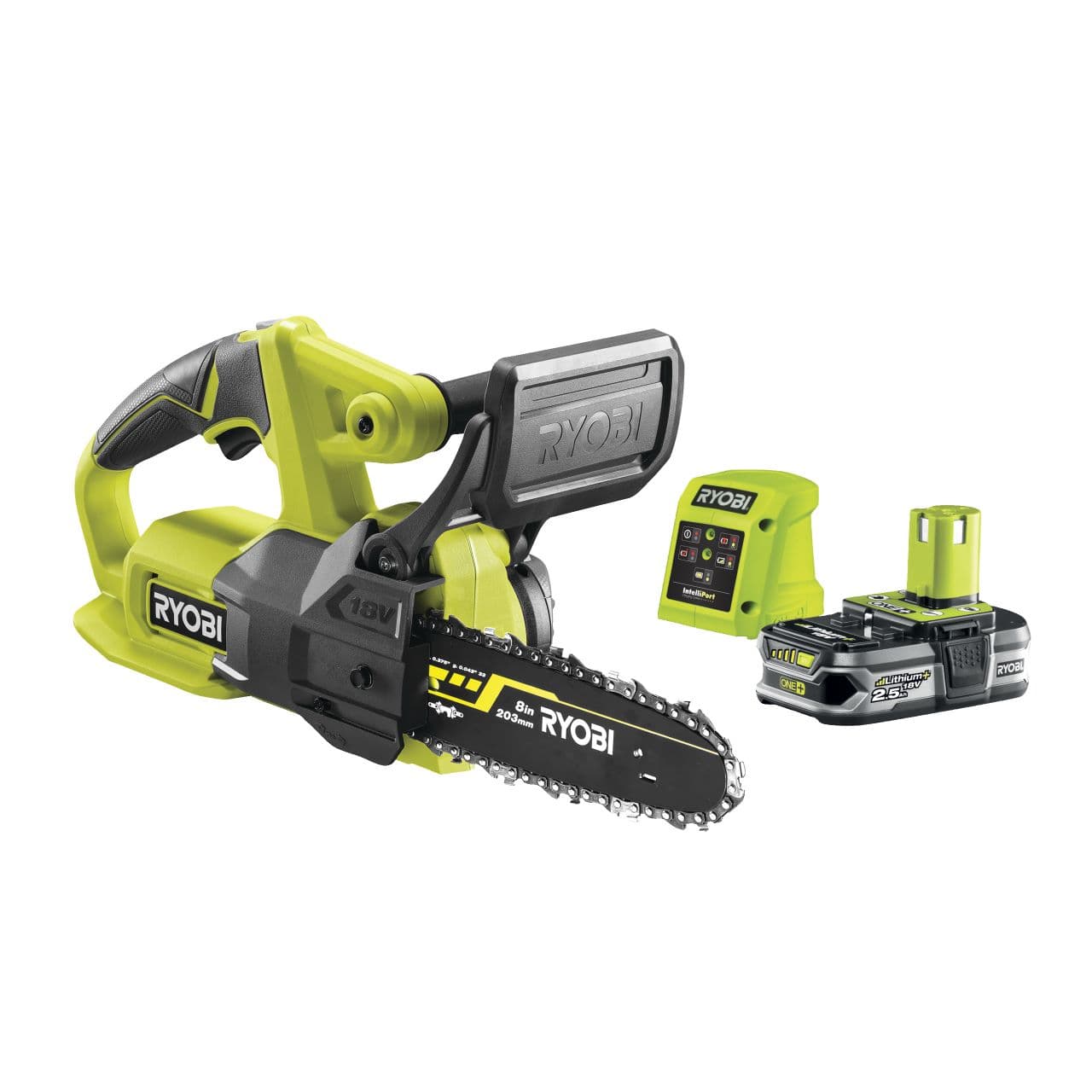 Компактен акумулаторен верижен трион Ryobi RY18CS20A-125 20см 18V