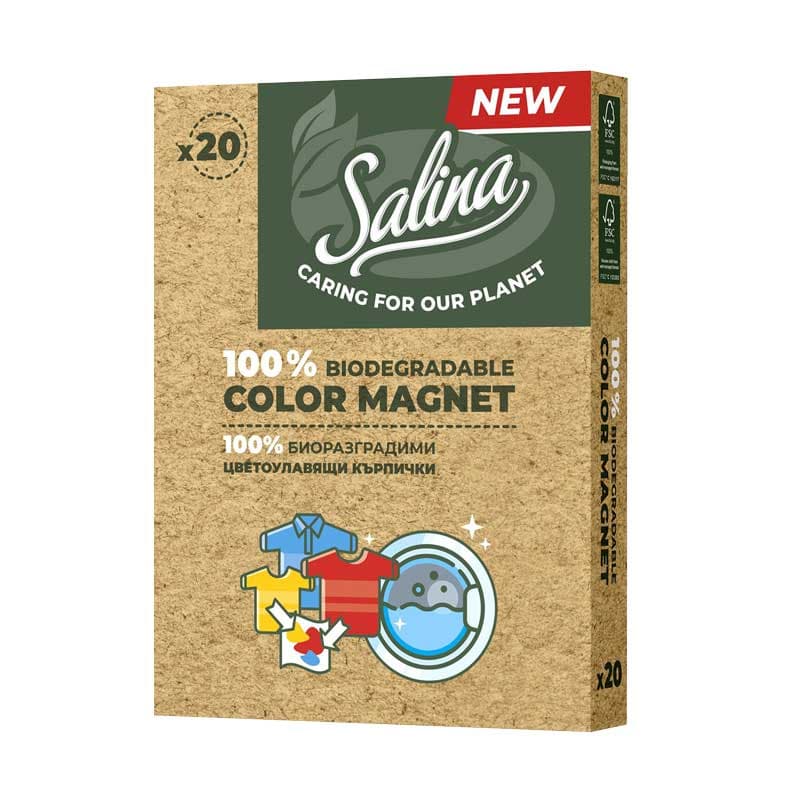 Цветоулавящи 100% биоразградими кърпи за цветно Salina Color Magnet 20 броя