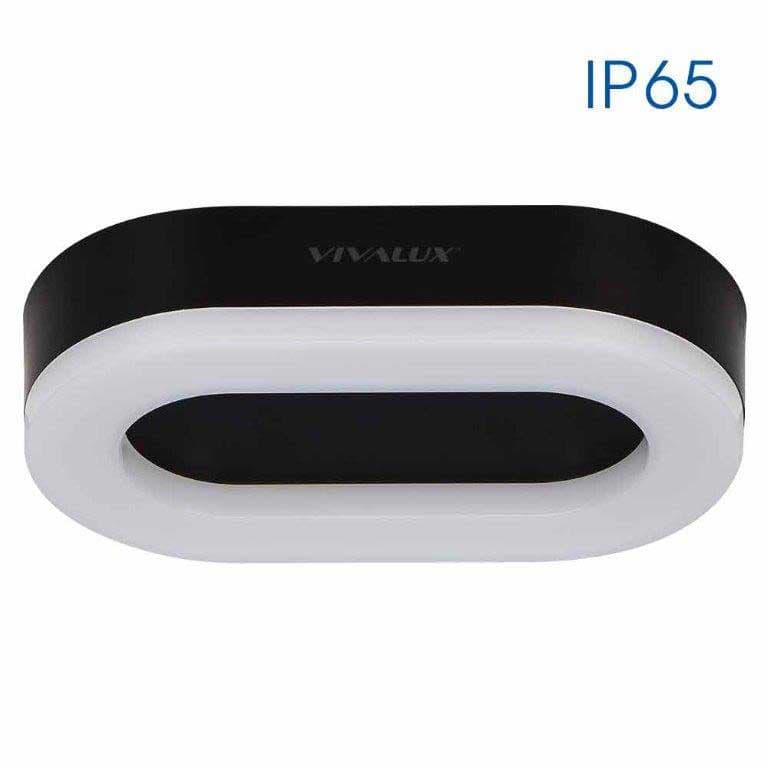 LED плафониера овал Vivalux Dolce/O 11W BK CL 4000K IP65 черна