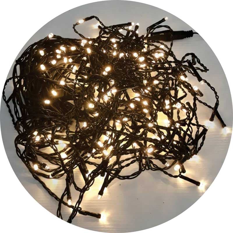 Коледни лампички Клъстер 320 LED топла светлина IP44