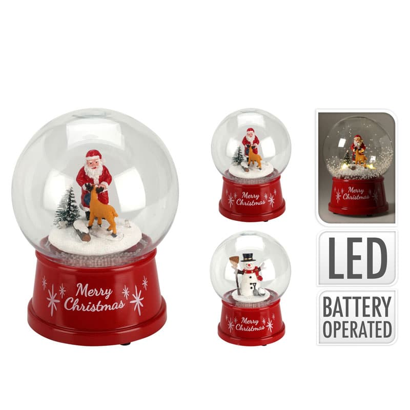Коледно светещо преспапие LED 12х12х17см