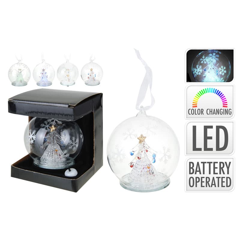 Коледна светеща топка LED RGB 10см