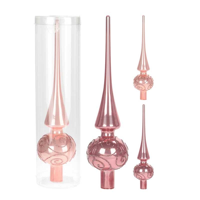 Коледен връх за елха Pink 25см 