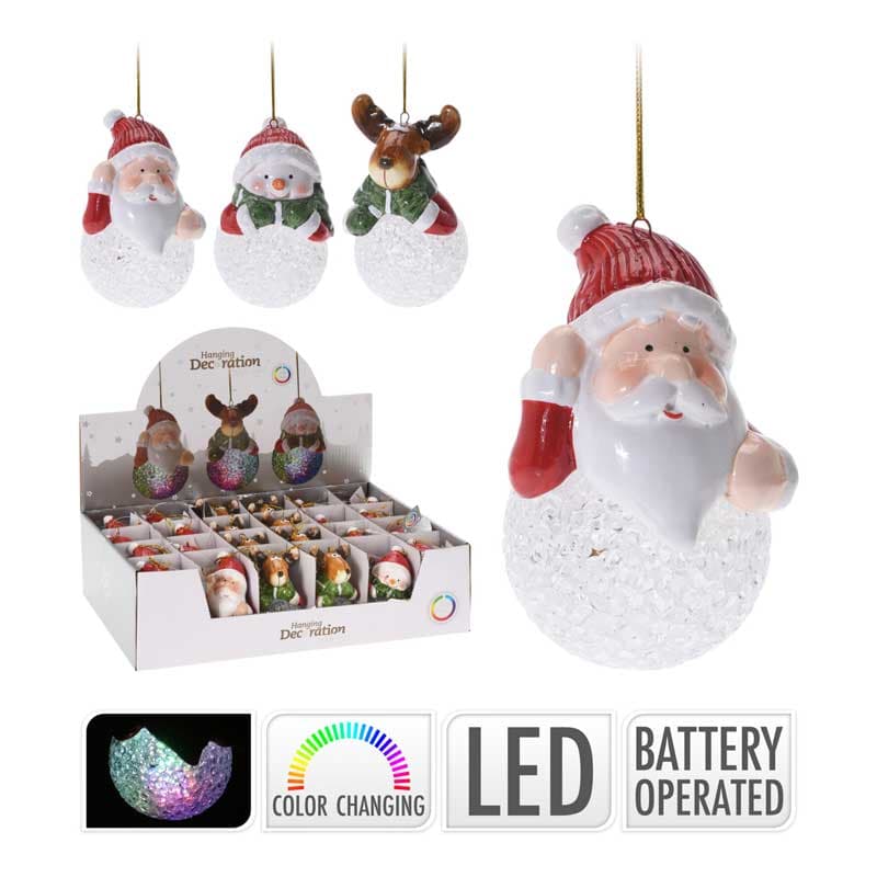 Коледна светеща декорация LED RGB 9см