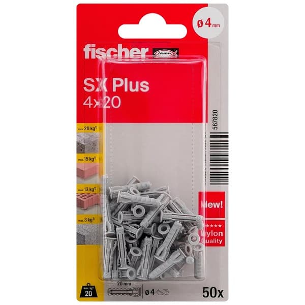 Дюбел Fischer SX 4x20 K NV 567820 / 50 броя