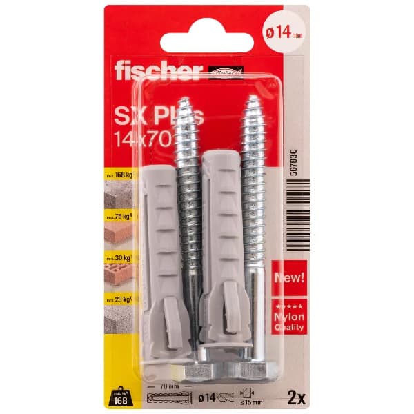 Дюбел SX 14x70 комплект с винт 10.0x95мм Fischer 567830 / 2 броя