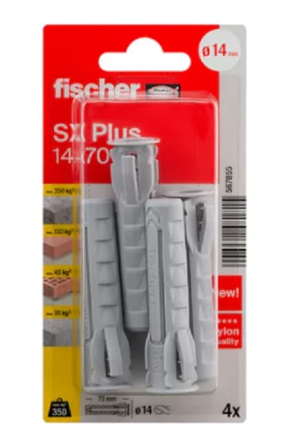 Дюбел Fischer SX 14x70 K NV 567855 / 4 броя