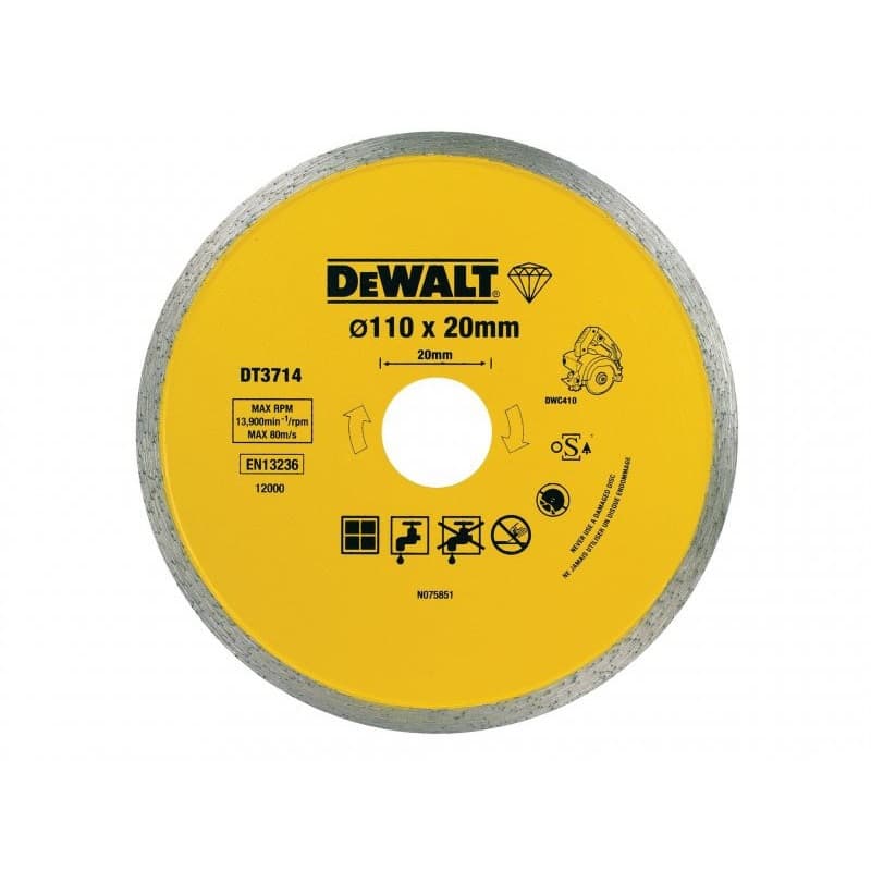 Диамантен диск за рязане на плочки DeWALT DT3714 ø110х20мм