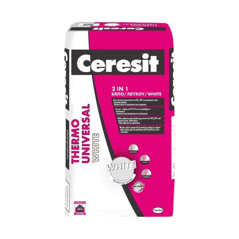 Лепило-шпакловка 2 в 1 Ceresit Thermo Universal 25кг бяло 