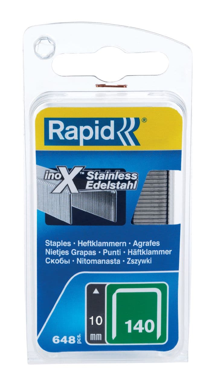 Скоби за такер Rapid 140/10мм инокс 648 броя