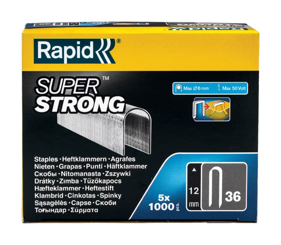 Скоби за такер Rapid 36/12мм SuperStrong 5000 броя