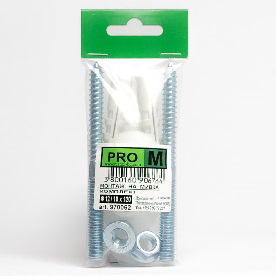Комплект за монтаж на мивка Pro M 12/10x120 мм