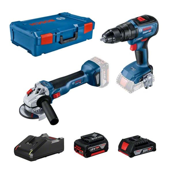 Акумулаторен ъглошлайф Bosch GWS 18V-10 + Ударен винтоверт GSB 18V-50 