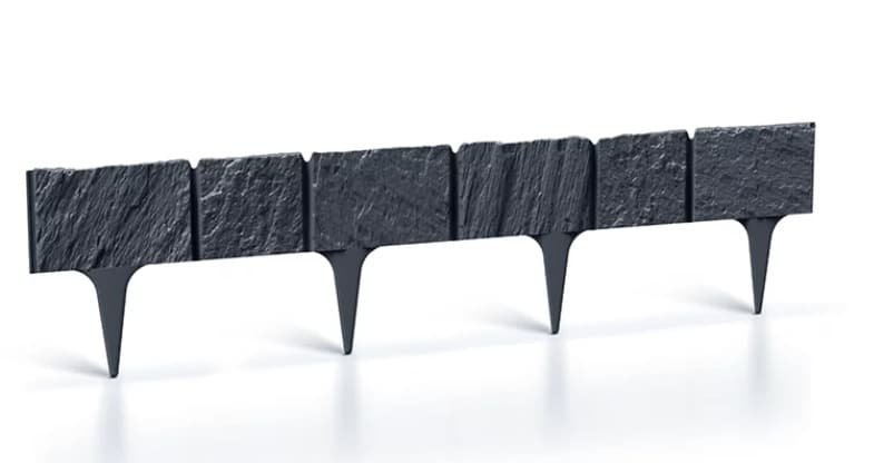 Градинска ограда / ограничител Garden Stone IBST-S433 / 78x18,6см антрацит 5 броя