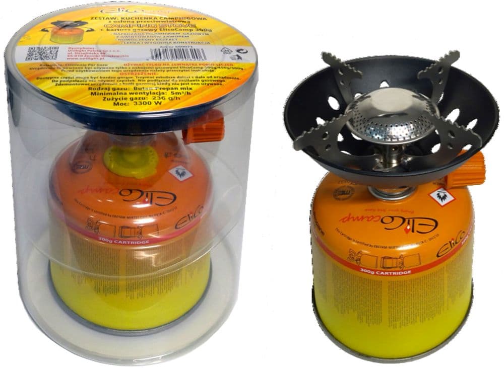 Комплект газов котлон + пълнител Camping Gas Stove Wind Shield EliCо camp